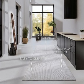 Krémszínű futószőnyeg 80x240 cm Chappe Cream White – Elle Decoration