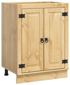 Cabinet polcokkal tárolóval Méz 60 x 46 x 81,5 cm Tömör fenyőfa