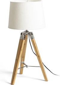 RENDL ALVIS asztali lámpa bambusz/króm 230V LED E27 11W