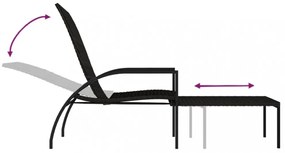 2 db barna polyrattan napozóágy lábtartóval