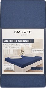 Smukee mikroszálas szatén lepedő 160 x 200 cm sötétkék