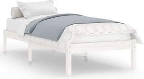 vidaXL Single fehér tömör fa ágykeret 90 x 190 cm
