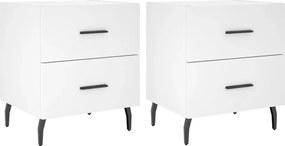 vidaXL 2 db fehér szerelt fa éjjeliszekrény 40 x 35 x 47,5 cm