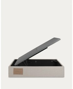 Bézs kárpitozott ágyneműtartós franciaágy 160x200 cm Matters – Kave Home