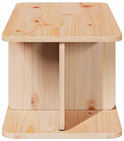Dohányzóasztal Természetes 80 x 39,5 x 33,5 cm Tömör fenyőfa