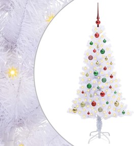 vidaXL Mű karácsonyfa 150 LED-del állvánnyal Fehér 150 cm PVC és Acél