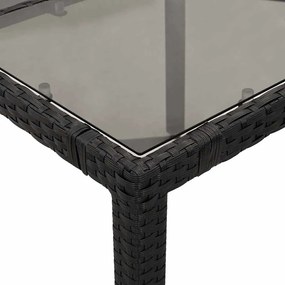 vidaXL 3 részes fekete polyrattan kerti bisztrógarnitúra párnákkal