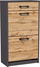 Cipősszekrény, Polc, Grafit/Wotan tölgy