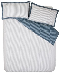Fehér-kék kétszemélyes ágyneműhuzat 200x200 cm Oxford Pinstripe – Catherine Lansfield