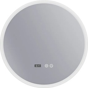 Erga Deam, kerek LED-es tükör 60cm, 3 színű világítás, első világítás, páramentes fűtőbetét, ERG-V01-Deam-6060-CL