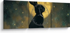 Kép - Nyúl és hold (órával) (90x30 cm)