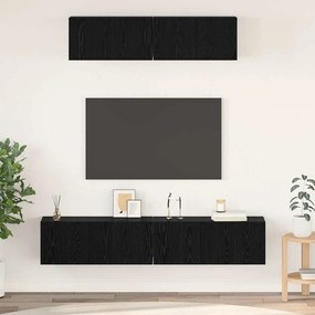 Fali TV Szekrény 4 pcs Fekete tölgy Kicsi 80 x 30 x 30.5 cm