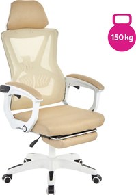 Irodai szék, bézs/fehér, teherbírás 150 kg, MALVIN