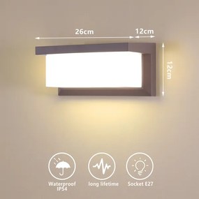 Brilagi - LED RGBW kültéri fali lámpatest BRICKY 1xE27/15W/230V barna IP54