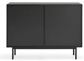 Fekete-natúr színű alacsony komód tölgyfa dekorral 108x80 cm Sierra – Teulat