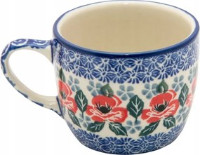 Bögre 170 ml Művészi kerámia Bolesławiec Virágok minta 1490