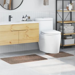 Fürdőszoba szőnyeg 2 pcs Barna 50 x 50 cm Polipropilén