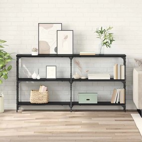 Konzolasztal Musta tammi 156 x 28 x 80,5 cm Faanyag