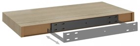 4 db tölgyszínű MDF lebegő fali polc 50 x 23 x 3,8 cm