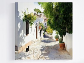 Vászonkép Canvas Tájkép Város Dél Utca Fekete Macska 80x80