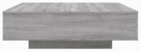 szürke sonoma színű dohányzóasztal LED-lámpákkal 100x100x31 cm