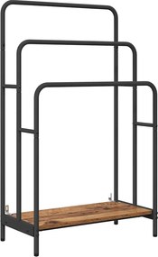 vidaXL Ruhaszárító polcokkal Öreg fa 60 x 30 x 100,5 cm Faanyag