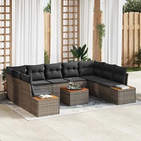 Kerti Kanapé Szett 6 pcs Szürke 289 x 209 x 85 cm Poli rattan