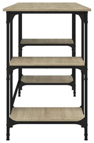 vidaXL sonoma tölgy színű fém és szerelt fa íróasztal 140 x 50 x 75 cm