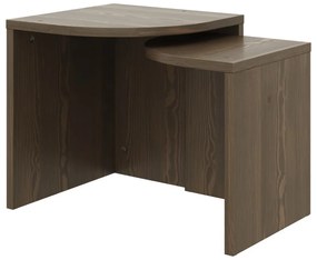 Sötétbarna borovi fenyő dohányzóasztal szett 2 db-os Combine – Karup Design