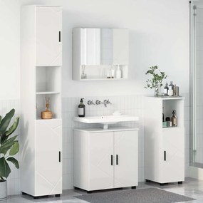 Fürdőszoba bútor szett 4 pcs Magasfényű fehér 61 x 35 x 64 cm