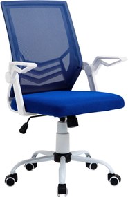 Vinsetto Ergonomikus Forgószék Magasságállító Karfával, Derék Támasszal, Szellőző Kialakítással Fiataloknak és Felnőtteknek 62,5x55x94-104 cm Kék | Ao