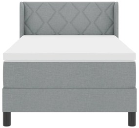 Boxspring Ágy Matraccal, Világosszürke, 100 x 200 cm, Szövet