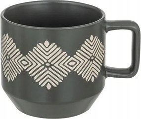 Mosquito bögre fekete 380ml négyzet mintás