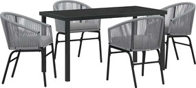 vidaXL Kert étkező szett 5 pcs Antracit Porszórt acél