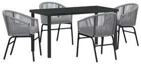 vidaXL Kert étkező szett 5 pcs Antracit Porszórt acél