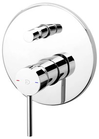 F-Design Flusso, rejtett kád-zuhany csaptelep kapcsolóval 2 kimenettel, fényes króm, FD1-FLS-7P-11