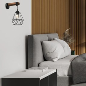Loft fali lámpa fekete fa Milagro ACERO (MLP7886) 1x E27