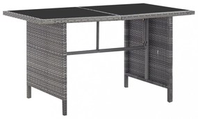 5 részes szürke kültéri polyrattan étkezőgarnitúra párnákkal