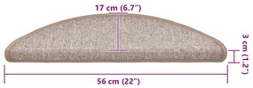 20 db világosbarna lépcsőszőnyeg 56x17x3 cm