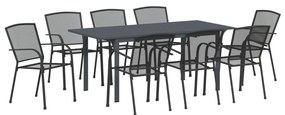 9 részes kerti étkező garnitúra anthracite acél
