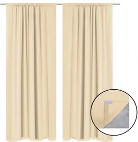 2 db bézs dupla rétegű sötétítőfüggöny 140 x 245 cm