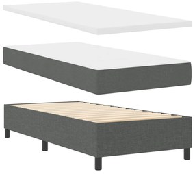 Rugós ágy matraccal és LED világítással - Sötétszürke, 90 x 200 cm szövet