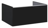 AREZZO design MONTEREY 60 cm-es alsószekrény 1 fiókkal Matt fekete színben, szifonkivágás nélkül