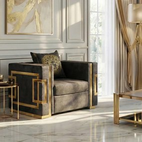 PALLAZO 1S fotel, fekete/arany