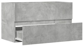 betonszürke szerelt fa függő fürdőszobaszekrény 80x38,5x45 cm