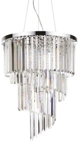 Ideal Lux - Kristály csillár zsinóron CARLTON 12xE14/40W/230V átm. 50 cm króm