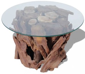 tömör tíkfa uszadék dohányzóasztal 60 cm