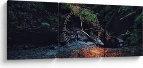 Hegyi folyó képe (órával) (90x30 cm)