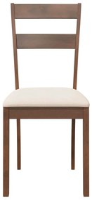 2 db barna tömörfa gumiból készült étkezőszékek párnákkal