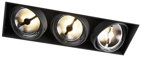 Beépített spotlámpa fekete AR111 trimless 3-lámpás - Oneon